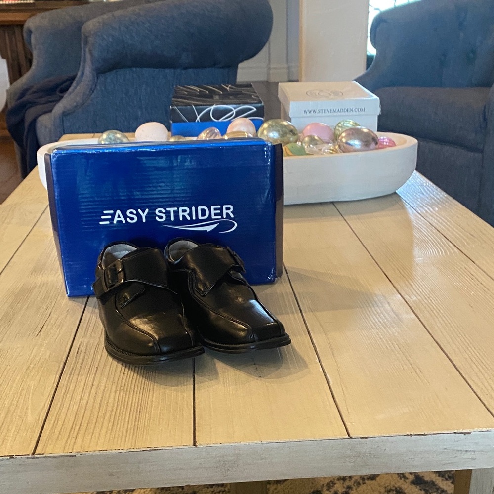 Kids' Black Dress Shoes with Buckle